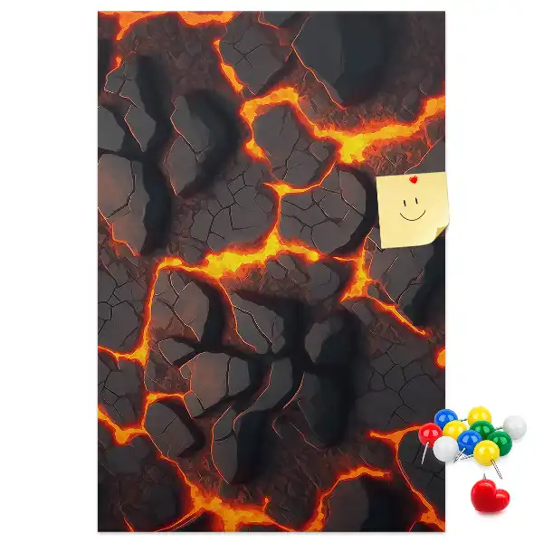 Cork pin board Lava from the volcano