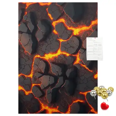 Cork pin board Lava from the volcano