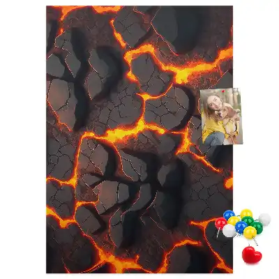 Cork pin board Lava from the volcano