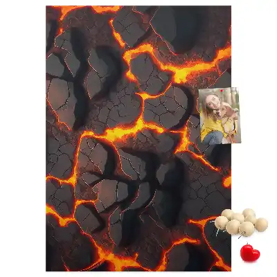 Cork pin board Lava from the volcano