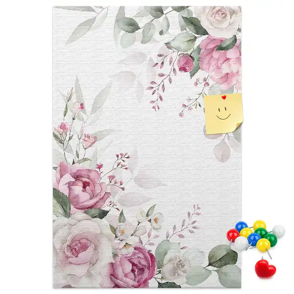 Cork Note Board with Flowery Edges