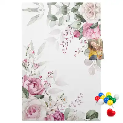 Cork Note Board with Flowery Edges
