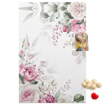 Cork Note Board with Flowery Edges