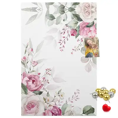 Cork Note Board with Flowery Edges