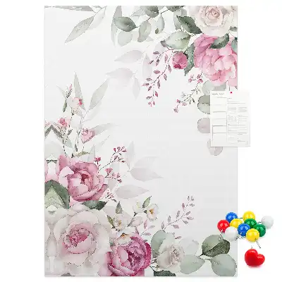 Cork Note Board with Flowery Edges