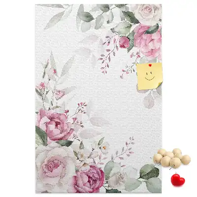 Cork Note Board with Flowery Edges