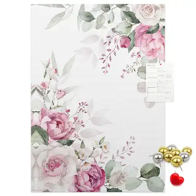Cork Note Board with Flowery Edges