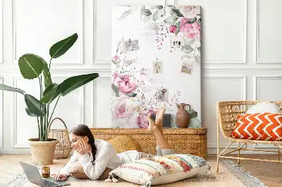 Cork Note Board with Flowery Edges