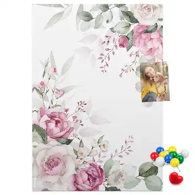 Cork Note Board with Flowery Edges