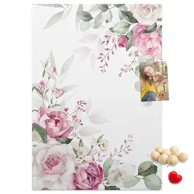Cork Note Board with Flowery Edges