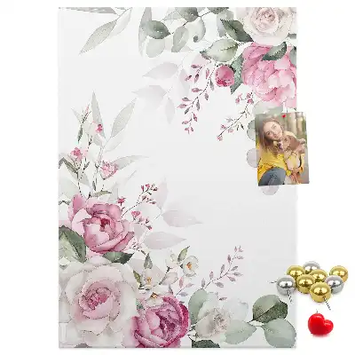 Cork Note Board with Flowery Edges