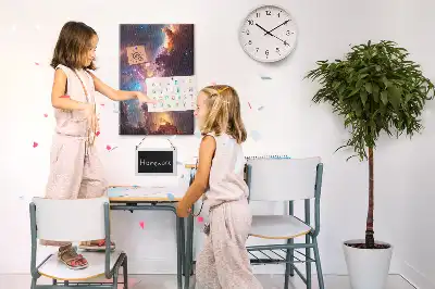 cork pin board with a galaxy print