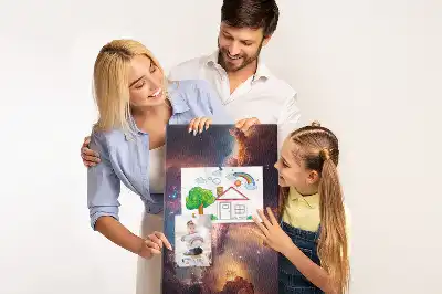 cork pin board with a galaxy print
