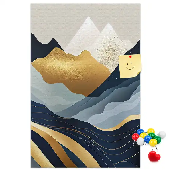 Abstract mountains wall cork memo board