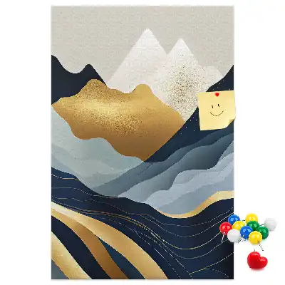 Abstract mountains wall cork memo board
