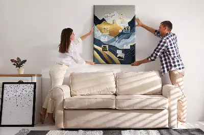 Abstract mountains wall cork memo board