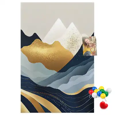 Abstract mountains wall cork memo board