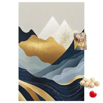 Abstract mountains wall cork memo board