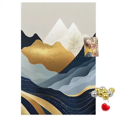 Abstract mountains wall cork memo board