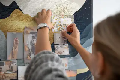 Abstract mountains wall cork memo board
