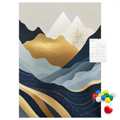 Abstract mountains wall cork memo board