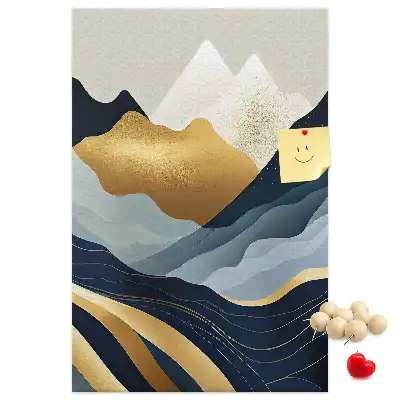 Abstract mountains wall cork memo board