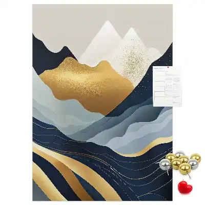 Abstract mountains wall cork memo board