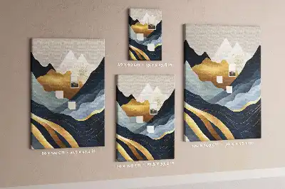Abstract mountains wall cork memo board