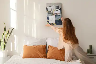Abstract mountains wall cork memo board