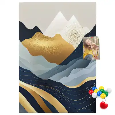 Abstract mountains wall cork memo board