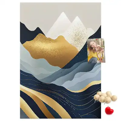 Abstract mountains wall cork memo board