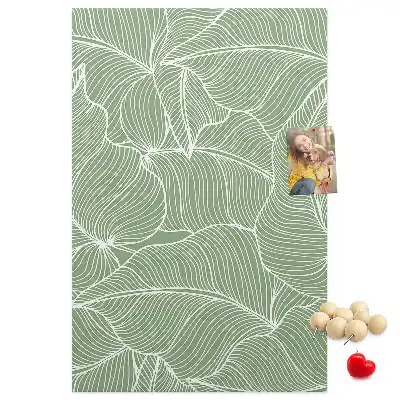 Cork pin board Large leaf motif