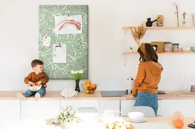 Cork pin board Large leaf motif
