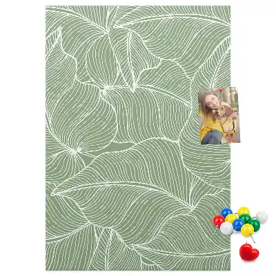 Cork pin board Large leaf motif