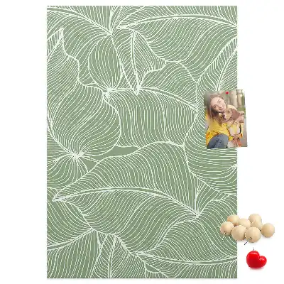 Cork pin board Large leaf motif