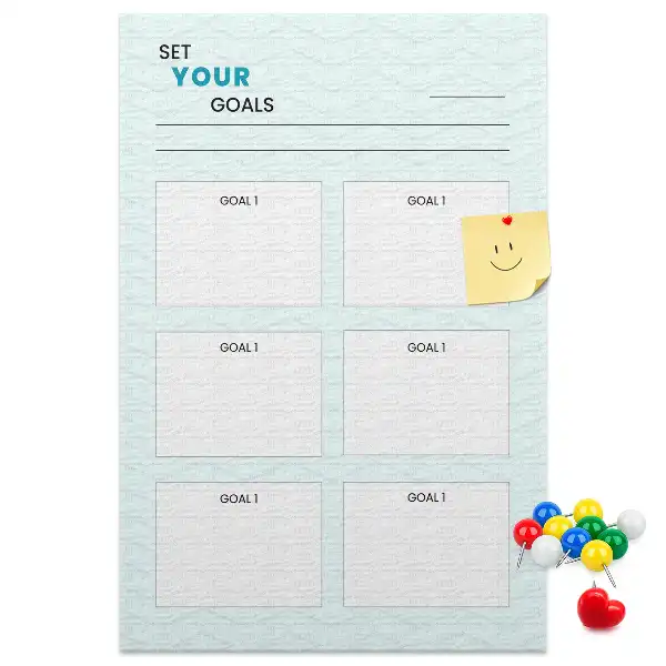Cork Note Board Goal planning