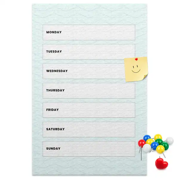 Wall cork memo board Weekly schedule