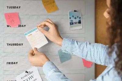 Wall cork memo board Weekly schedule