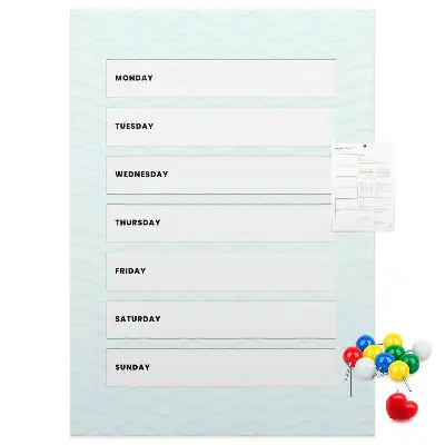 Wall cork memo board Weekly schedule