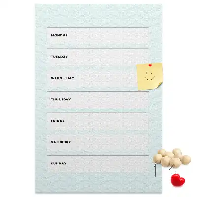 Wall cork memo board Weekly schedule
