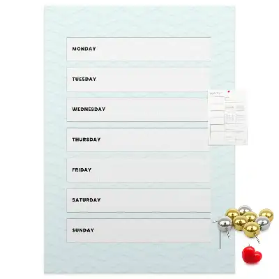 Wall cork memo board Weekly schedule