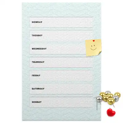 Wall cork memo board Weekly schedule