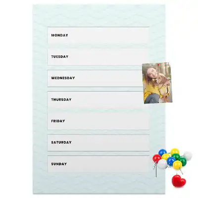 Wall cork memo board Weekly schedule