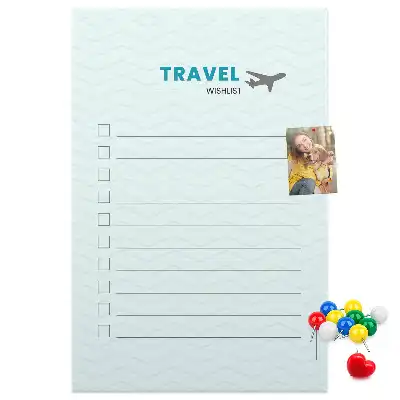 Cork pin board Travel planning