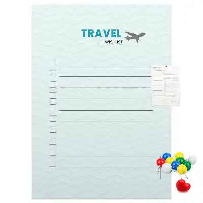 Cork pin board Travel planning