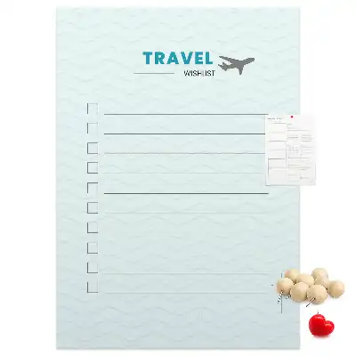 Cork pin board Travel planning