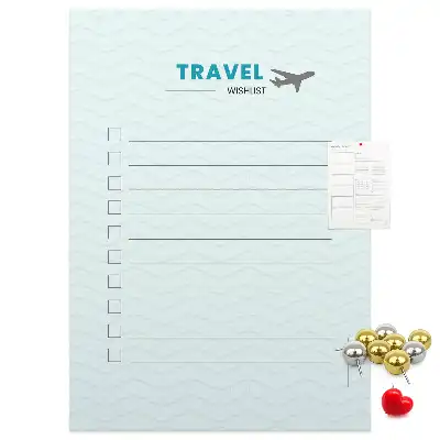 Cork pin board Travel planning