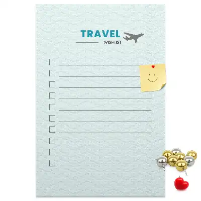 Cork pin board Travel planning