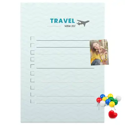 Cork pin board Travel planning
