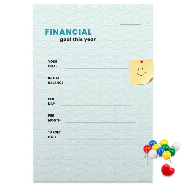 Wall cork memo board Budget planner